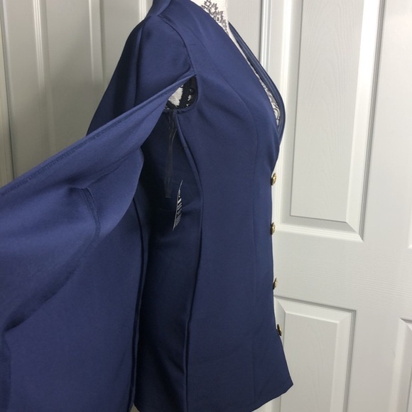 Rare London Dark Blue Dress Cape Buttons 4 - Picture 7 of 10